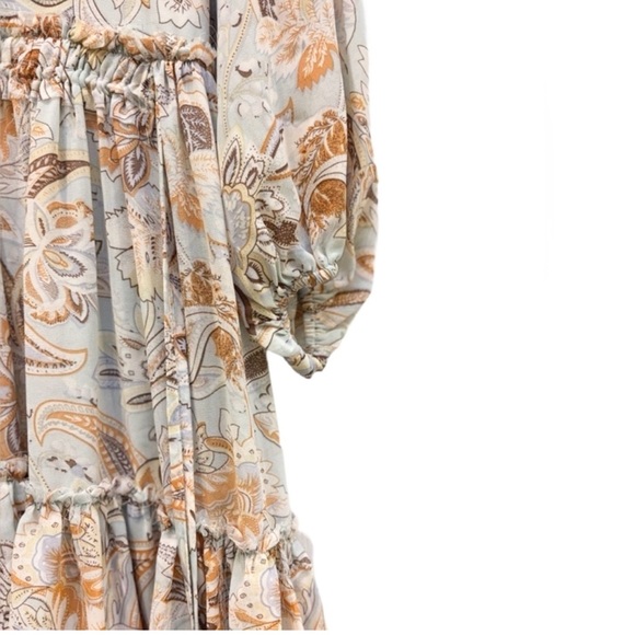 Saints & Hearts Western Boho Floral Mini Dress Ruffle Tiered Lace Trim Size S - Picture 5 of 10